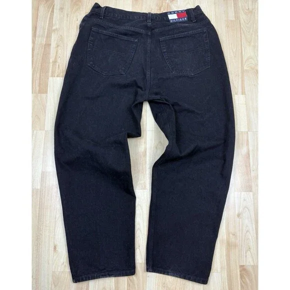 Vintage 90s Tommy Hilfiger Jeans / Black / Size 38 x 30 - Picture 5 of 7